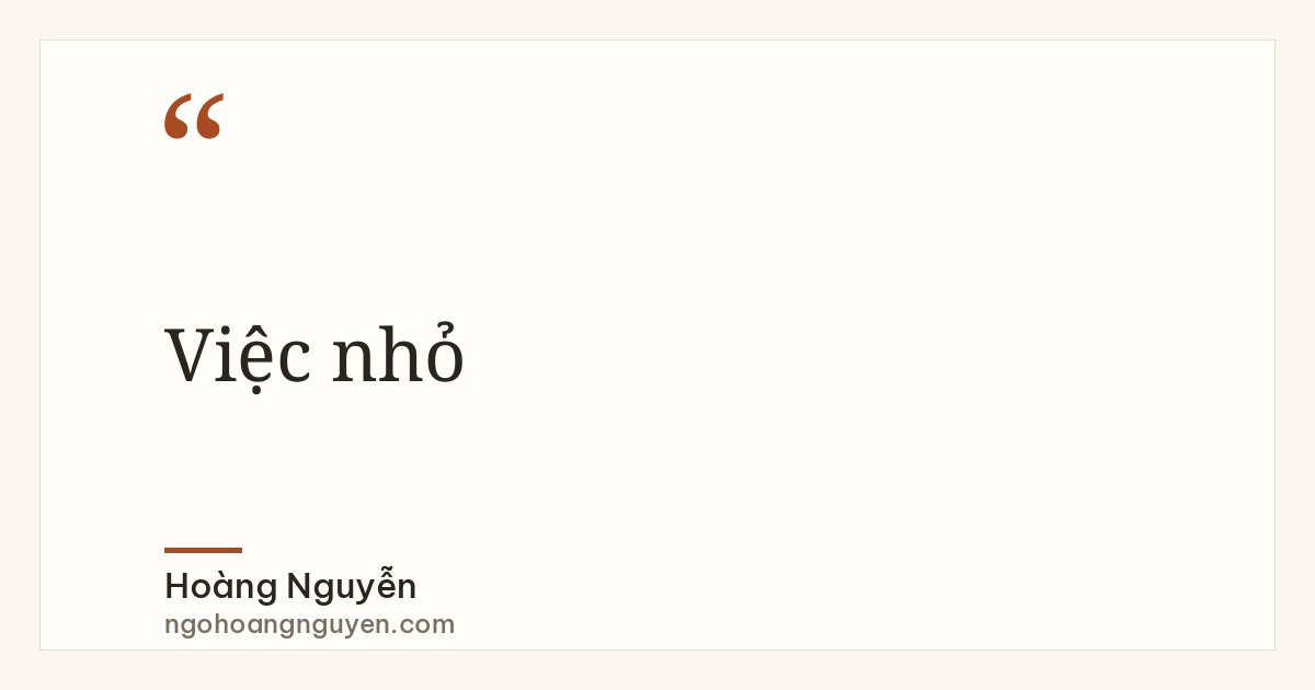 Việc nhỏ